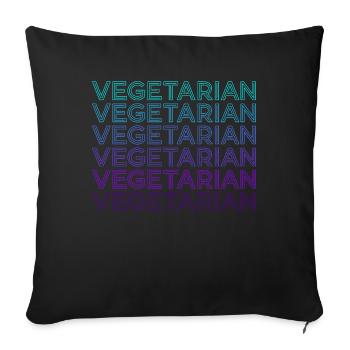 Vegetarisch Retro - Sofakissenbezug 45 x 45 cm - Schwarz - Vorne