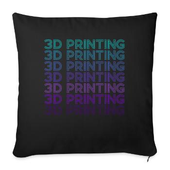 Imprimante 3D Imprimante 3D Retro - Housse de coussin décorative 45 x 45 cm - noir - Devant