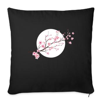 Cherry Blossoms Spring Japan Nature - Sofa pillowcase 17,3'' x 17,3'' (45 x 45 cm) - black - Front