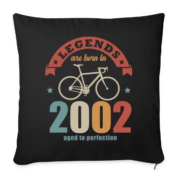 cycling bike anniversary born in 2002 20 years - Sofa pillowcase 17,3'' x 17,3'' (45 x 45 cm) - black - Front