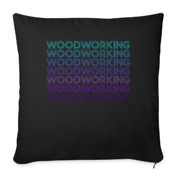 Woodworking Carpentry Retro Carpentry - Sofa pillowcase 17,3'' x 17,3'' (45 x 45 cm) - black - Front