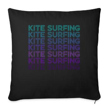 Kitesurfen Retro - Sofakissenbezug 45 x 45 cm - Schwarz - Vorne