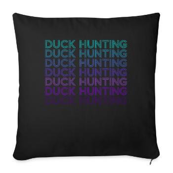Duck Hunting Hunter Retro - Sofa pillowcase 17,3'' x 17,3'' (45 x 45 cm) - black - Front