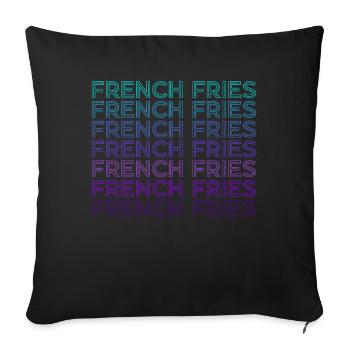 Pommes frites Retro - Sofakissenbezug 45 x 45 cm - Schwarz - Vorne