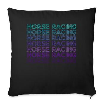 Courses de chevaux Rétro - Housse de coussin décorative 45 x 45 cm - noir - Devant