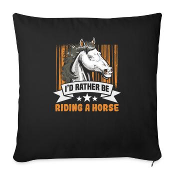 Design équestre et équestre pour les amoureux des chevaux - Housse de coussin décorative 45 x 45 cm - noir - Devant