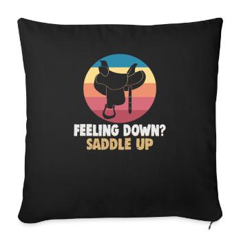 Design équestre et équestre pour les amoureux des chevaux - Housse de coussin décorative 45 x 45 cm - noir - Devant