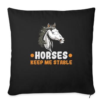 Reiter und Reitsport Design für Pferdeliebhaber - Sofakissenbezug 45 x 45 cm - Schwarz - Vorne