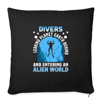 Instructeur de conception de plongée sous-marine Snorkeling - Housse de coussin décorative 45 x 45 cm - noir - Devant