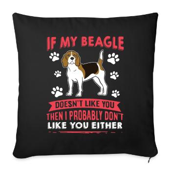 Dog saying Beagle design pour les amoureux des chiens - Housse de coussin décorative 45 x 45 cm - noir - Devant