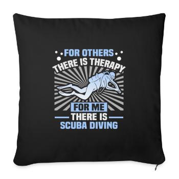 Instructeur de conception de plongée sous-marine Snorkeling - Housse de coussin décorative 45 x 45 cm - noir - Devant