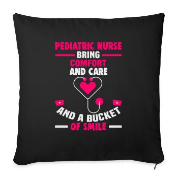 Infirmière pédiatre Infirmière dialyse Infirmière - Housse de coussin décorative 45 x 45 cm - noir - Devant