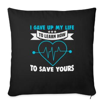 Infirmière J’ai abandonné mon infirmière de vie - Housse de coussin décorative 45 x 45 cm - noir - Devant