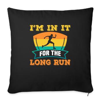 Running Marathon Runner Running - Sofa pillowcase 17,3'' x 17,3'' (45 x 45 cm) - black - Front