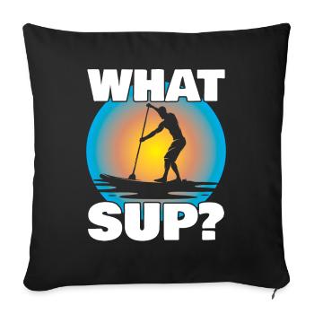 Sup Stand Up Paddle Design Sup Board Paddeln - Housse de coussin décorative 45 x 45 cm - noir - Devant
