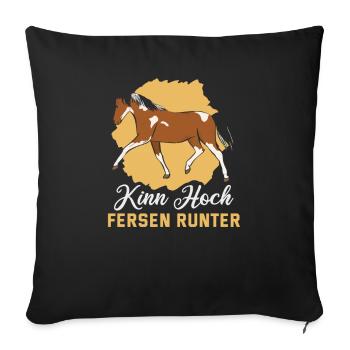 Design équestre et équestre pour les amoureux des chevaux - Housse de coussin décorative 45 x 45 cm - noir - Devant