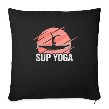 Sup Stand Up Paddle Design Sup Board Paddeln - Housse de coussin décorative 45 x 45 cm - noir - Devant