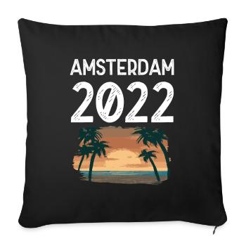 Amsterdam 2022 - Sofa pillowcase 17,3'' x 17,3'' (45 x 45 cm) - black - Front