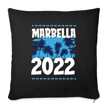 Marbella 2022 - Sofa pillowcase 17,3'' x 17,3'' (45 x 45 cm) - black - Front