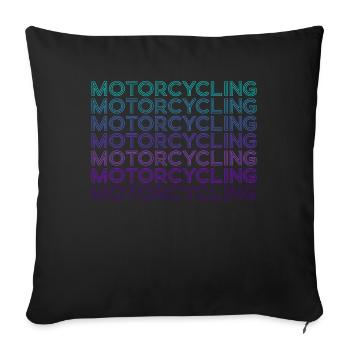 Motorcycling Motocross Motorcycle Biker Retro - Sofa pillowcase 17,3'' x 17,3'' (45 x 45 cm) - black - Front