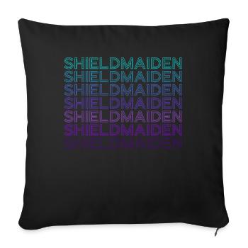Bouclier servante Viking Mythologie nordique Rétro - Housse de coussin décorative 45 x 45 cm - noir - Devant