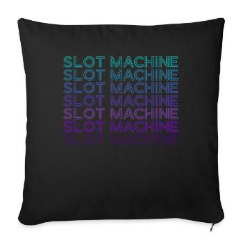 Slot Machine Casino Gambling Las Vegas Retro - Sofa pillowcase 17,3'' x 17,3'' (45 x 45 cm) - black - Front