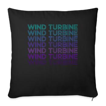 Wind turbine Retro - Sofa pillowcase 17,3'' x 17,3'' (45 x 45 cm) - black - Front