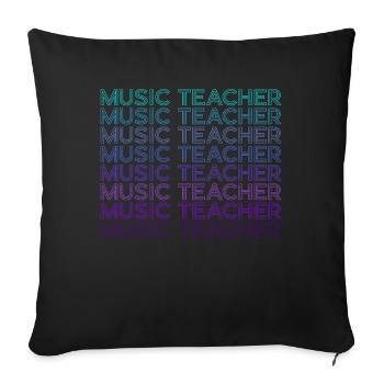 Professeur de musique Rétro - Housse de coussin décorative 45 x 45 cm - noir - Devant