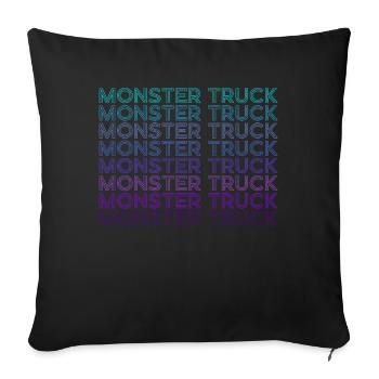 Monstertruck Retro - Sofakissenbezug 45 x 45 cm - Schwarz - Vorne