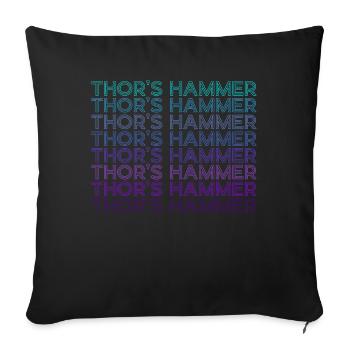Thor’s Hammer Mjolnir Viking Nordic Retro - Housse de coussin décorative 45 x 45 cm - noir - Devant
