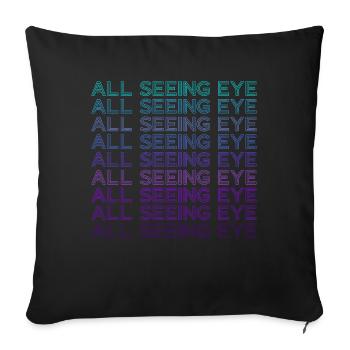 All-seeing eye retro - Sofa pillowcase 17,3'' x 17,3'' (45 x 45 cm) - black - Front
