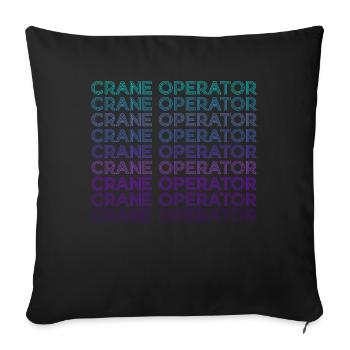 Crane operator Retro - Sofa pillowcase 17,3'' x 17,3'' (45 x 45 cm) - black - Front
