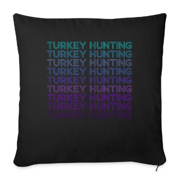 Chasse à la dinde Hunter Retro - Housse de coussin décorative 45 x 45 cm - noir - Devant