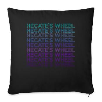 Hekate's Rad Göttin Stropholos Heidnisches Retro - Sofakissenbezug 45 x 45 cm - Schwarz - Vorne
