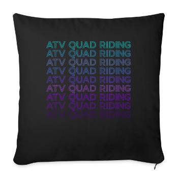 ATV Quad Riding Quad Biker Four Wheeler Retro - Sofa pillowcase 17,3'' x 17,3'' (45 x 45 cm) - black - Front