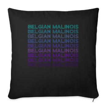 Malinois Rétro belge - Housse de coussin décorative 45 x 45 cm - noir - Devant