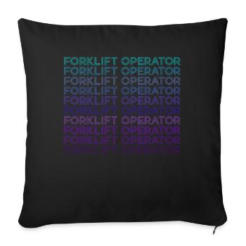 Forklift Driver Forklift Driver Retro - Sofa pillowcase 17,3'' x 17,3'' (45 x 45 cm) - black - Front