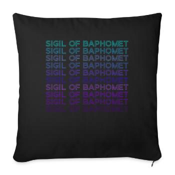 Seal of Baphomet Retro - Sofa pillowcase 17,3'' x 17,3'' (45 x 45 cm) - black - Front