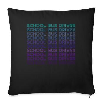 School bus driver Retro - Sofa pillowcase 17,3'' x 17,3'' (45 x 45 cm) - black - Front