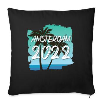 Amsterdam 2022 - Sofa pillowcase 17,3'' x 17,3'' (45 x 45 cm) - black - Front