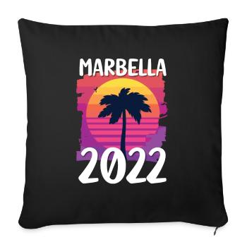 Marbella 2022 - Sofa pillowcase 17,3'' x 17,3'' (45 x 45 cm) - black - Front