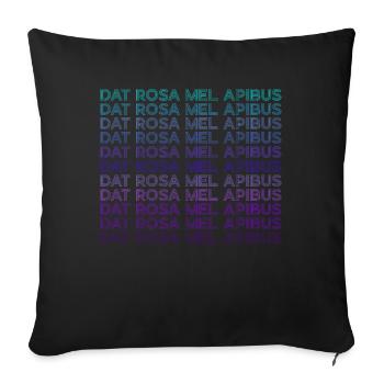 Dat Rosa Mel Apibus Rosicrucian Emblem Retro - Sofa pillowcase 17,3'' x 17,3'' (45 x 45 cm) - black - Front