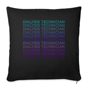 Dialysis Technician Dialysis Technician Retro - Sofa pillowcase 17,3'' x 17,3'' (45 x 45 cm) - black - Front