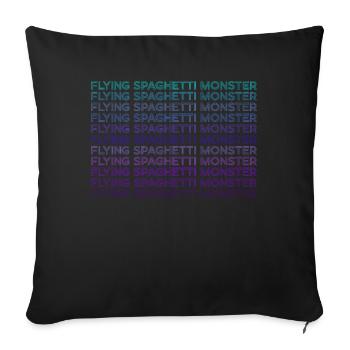 Fliegendes Spaghettimonster Pastafari FSM Retro - Sofakissenbezug 45 x 45 cm - Schwarz - Vorne