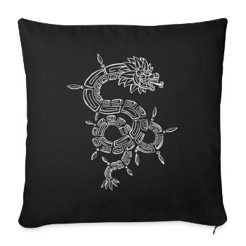 Quetzalcoatl Aztec Maya Feathered Snake - Sofa pillowcase 17,3'' x 17,3'' (45 x 45 cm) - black - Front