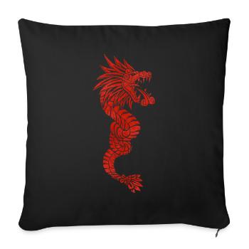 Quetzalcoatl Aztec Maya Feathered Snake - Sofa pillowcase 17,3'' x 17,3'' (45 x 45 cm) - black - Front
