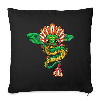 Quetzalcoatl Aztec Maya Feathered Snake - Sofa pillowcase 17,3'' x 17,3'' (45 x 45 cm) - black - Front