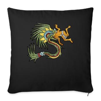 Quetzalcoatl Aztec Maya Feathered Snake - Sofa pillowcase 17,3'' x 17,3'' (45 x 45 cm) - black - Front