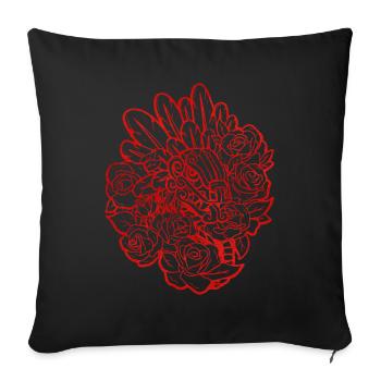 Quetzalcoatl Roses Ancient Aztec Serpent Maya - Sofa pillowcase 17,3'' x 17,3'' (45 x 45 cm) - black - Front