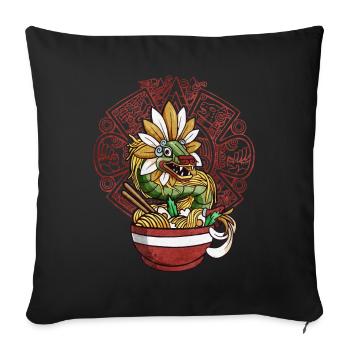 Quetzalcoatl Aztekische Schlange Ramen-Nudeln - Sofakissenbezug 45 x 45 cm - Schwarz - Vorne
